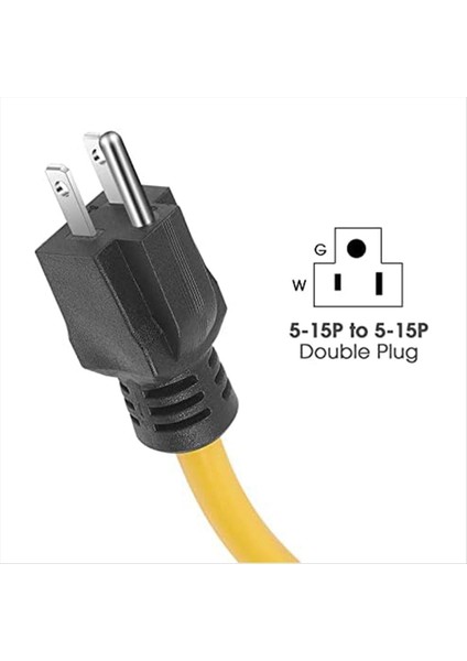 3 Prong Erkek-Erkek Uzatma Kablosu Jeneratör Adaptör Kablosu Nema 5-15P Transfer Anahtarı Için 12AWG 125V (2ft) Abd Fişi (Yurt Dışından) fırsatları