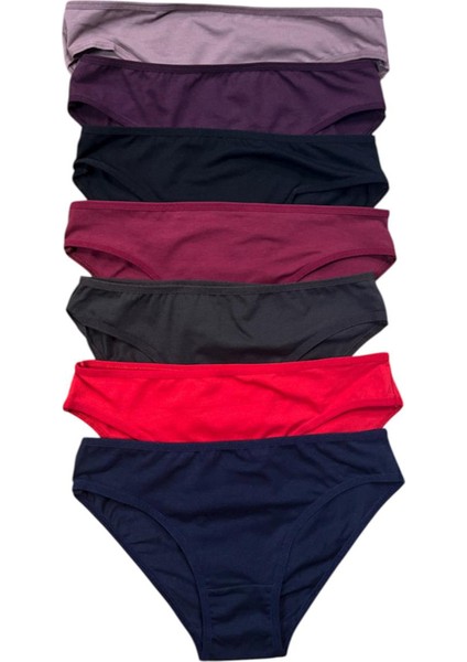 Bordo Kadın Külot 7 Li Paket Likralı
