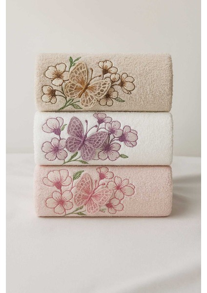 3lü Lüks &amp;#37;100 Pamuklu Mutfak Havlusu Seti 3D Kelebek Aplikeli 30x50 Cm modelleri