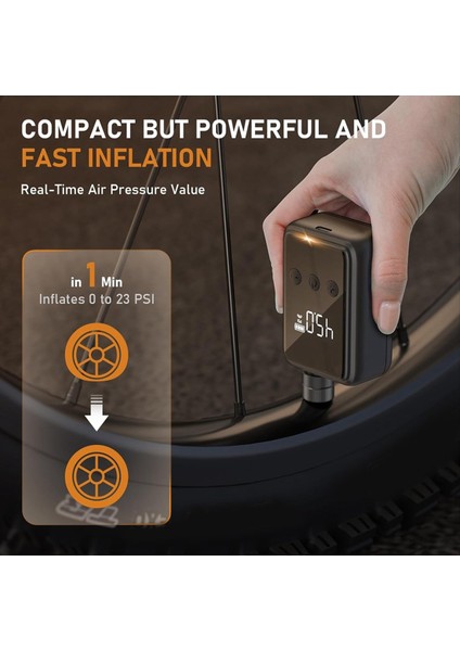 Bisiklet Elektrik Pompası Taşınabilir Kablosuz Hava Kompresörü Presta ve Schrader Valfı Için Göstergeli Bisiklet Şişirme Pompası (Yurt Dışından) modelleri