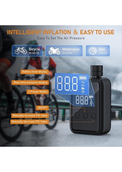 Bisiklet Elektrik Pompası Taşınabilir Kablosuz Hava Kompresörü Presta ve Schrader Valfı Için Göstergeli Bisiklet Şişirme Pompası (Yurt Dışından) fırsatları