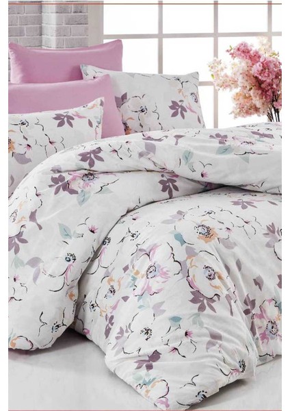 Çift Kişilik Nevresim Takımı Pamuklu Lavanta Baharı