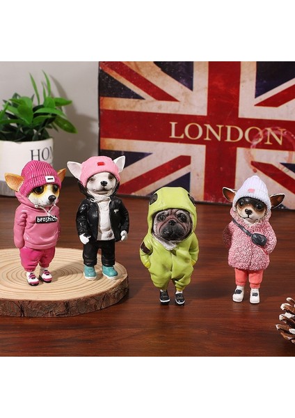 Yaratıcı Reçine Yavru Köpek El Sanatları Ev Dekorasyonu Sevimli ve Şık Hayvan Simülasyonu Köpek Iç Mekan Dekorasyonu (Yurt Dışından)