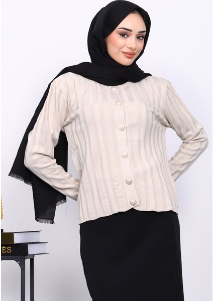 Taş Soğuk İplik Düğmeli Hırka modelleri