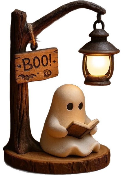 Sevimli Hayalet Okuma Feneri Cadılar Bayramı Hayalet Okuma Süsü (Yurt Dışından)