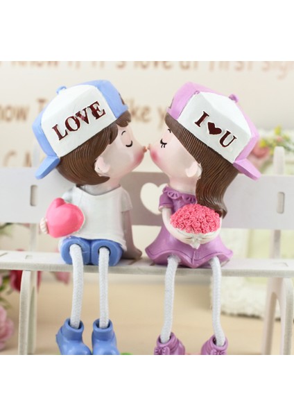 Yeni Ev Asılı Bebek Reçine Süsü, Yaratıcı Karikatür Çift Figürü, Ev Dekorasyonu Süsü (Yurt Dışından)