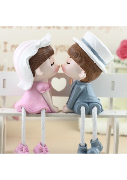 Yeni Ev Asılı Bebek Reçine Süsü, Yaratıcı Karikatür Çift Figürü, Ev Dekorasyonu Süsü (Yurt Dışından)