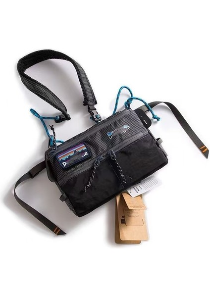 Renk Bloklu Çapraz Askılı Çanta, Modaya Uygun Sokak Stili Omuz Çantası, Unisex Dış Mekan Su Geçirmez Küçük Çanta, Çok Işlevli Cep Telefonu Çantası (Yurt Dışından)