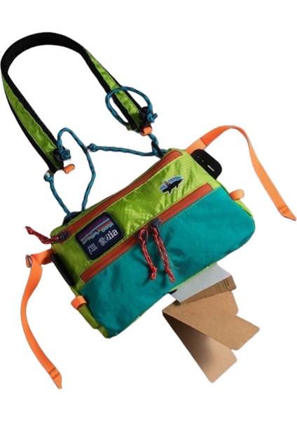 Renk Bloklu Çapraz Askılı Çanta, Modaya Uygun Sokak Stili Omuz Çantası, Unisex Dış Mekan Su Geçirmez Küçük Çanta, Çok Işlevli Cep Telefonu Çantası (Yurt Dışından)