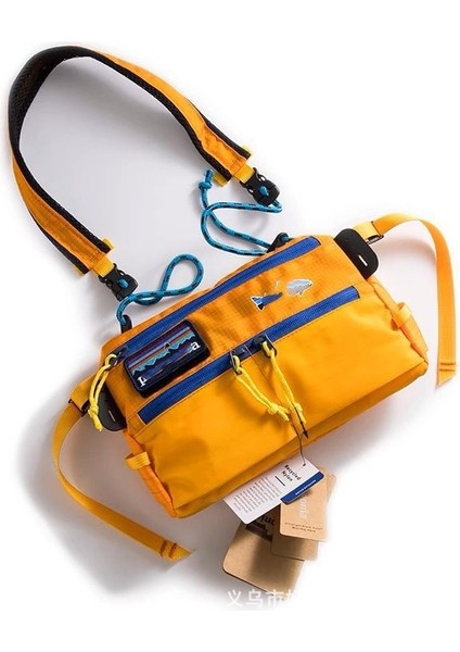 Renk Bloklu Çapraz Askılı Çanta, Modaya Uygun Sokak Stili Omuz Çantası, Unisex Dış Mekan Su Geçirmez Küçük Çanta, Çok Işlevli Cep Telefonu Çantası (Yurt Dışından)