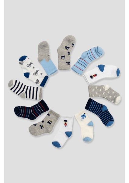 12 Çift Pamuklu & Desenli Erkek Çocuk ve Bebek Soket Çorap fiyatları