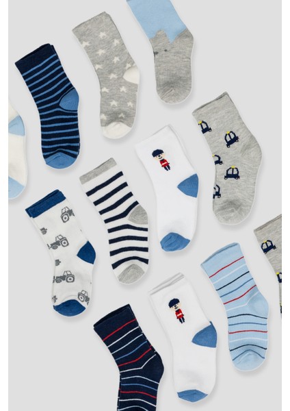 12 Çift Pamuklu & Desenli Erkek Çocuk ve Bebek Soket Çorap fırsatları