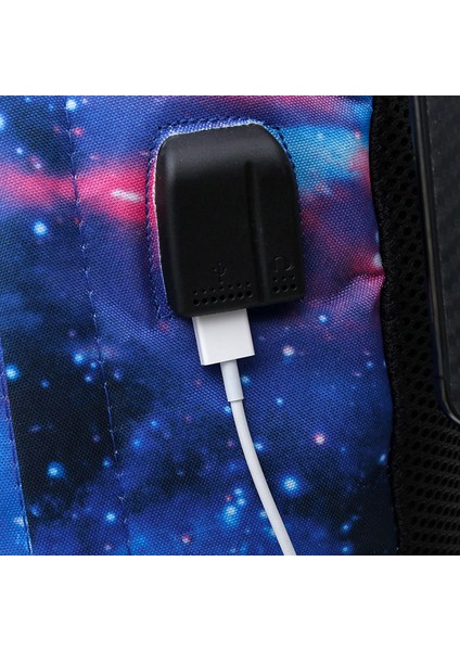 Yıldızlı Gökyüzü Tasarımlı Billie Eilish Sırt Çantası, USB Şarj Edilebilir Seyahat Sırt Çantası, Öğrenci Okul Çantası (Yurt Dışından) indirimleri