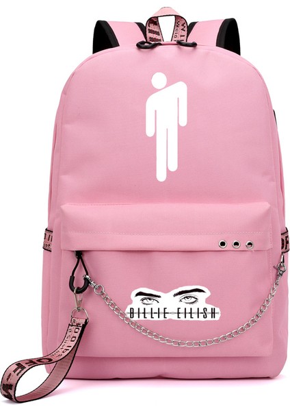 Yıldızlı Gökyüzü Tasarımlı Billie Eilish Sırt Çantası, USB Şarj Edilebilir Seyahat Sırt Çantası, Öğrenci Okul Çantası (Yurt Dışından)