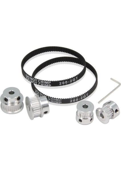 2pcs Set Gt2 Senkron Tekerlek 20 ve 30 Diş 5mm Uzunluk 200 mm Genişlik Kayışı (20-30T-5B-6) (Yurt Dışından)