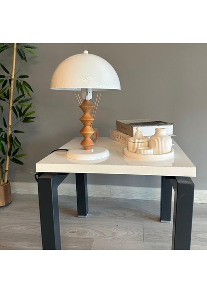 Beyaz Mantar Masa Lambası Q Ahşap Dekoratif Abajur Çocuk Odası Başucu Lambası Okuma Lambası indirimleri