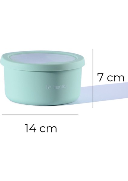 Pastel Hava Sızdırmaz Yuvarlak Silikon Saklama Kabı 600 ml | Yeşil fırsatları