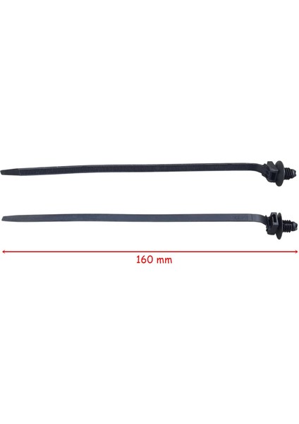 Tesisat Cırt Kelepçe Sabitleme Başlıklı 160 mm Siyah