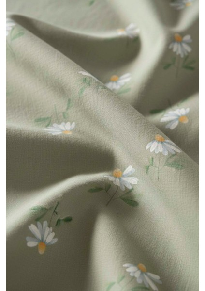 Yeşil Papatya Çift Kişilik Naturel Ipeksi Nevresim Takımı indirimleri