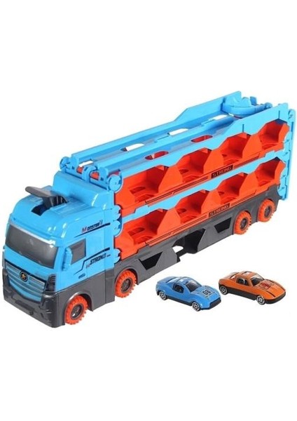 Hız Sürat Rampalı Yarış Pisti 2 Metre Özellikli 2 Araçlı Araç Taşıyıcı Oyuncak Tır