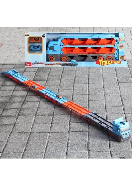 Hız Sürat Rampalı Yarış Pisti 2 Metre Özellikli 2 Araçlı Araç Taşıyıcı Oyuncak Tır indirimleri