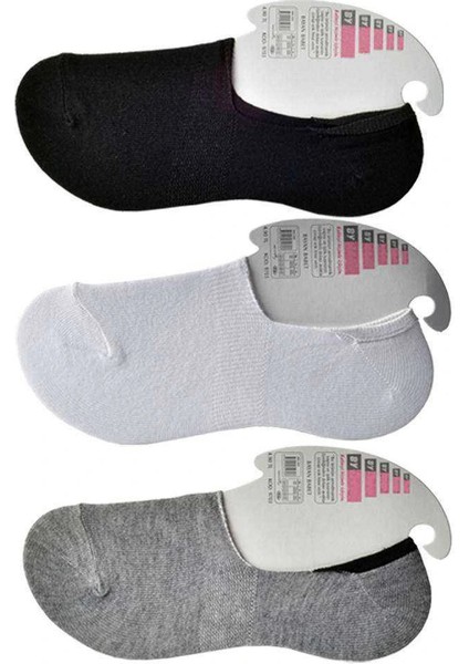 Siyah Gri ve Beyaz Kadın Babet Çorap 15 çift modelleri