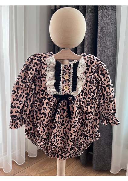 Kız Bebek Kurdeleli Leopar Tulum fiyatları