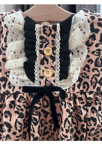Kız Bebek Kurdeleli Leopar Tulum indirimleri