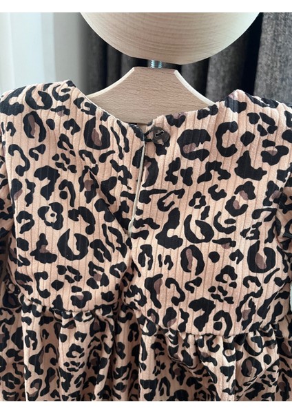 Kız Bebek Kurdeleli Leopar Tulum