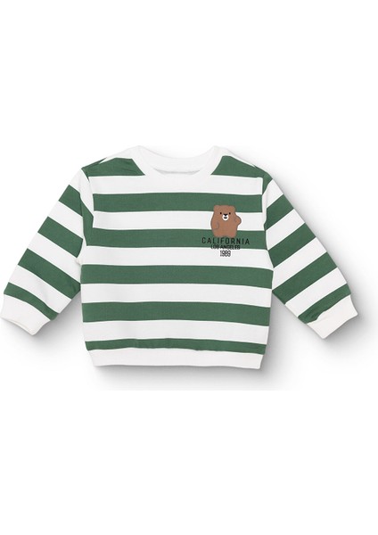 Erkek Bebek Sweatshirt Şardonlu Iki Iplik Bisiklet Yaka Uzun Kol