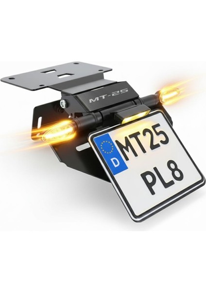 Yamaha Mt-25 Uyumlu Katlanır Plakalık Takımı (Kayar LED Sinyalli)
