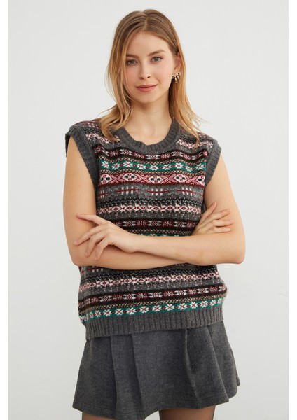 Yılbaşı Temalı Bisiklet Yaka Süveter