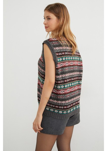 Yılbaşı Temalı Bisiklet Yaka Süveter