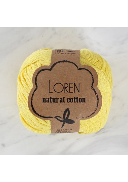 Loren Natural Cotton Pastel Sarı El Örgü Ipi - R086 - 33915