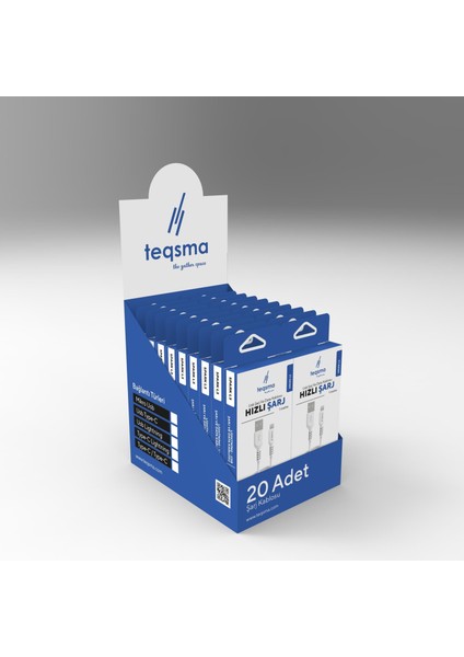 Spark L3 Lightning - USB Kablo 3A 100CM 20'li Koli