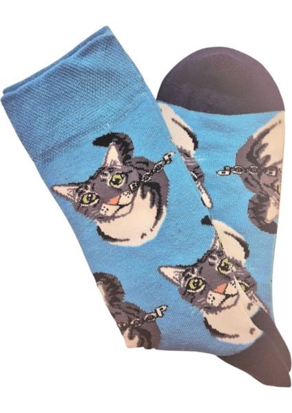 Kedi Karakterli Unısex Soket Çorap modelleri