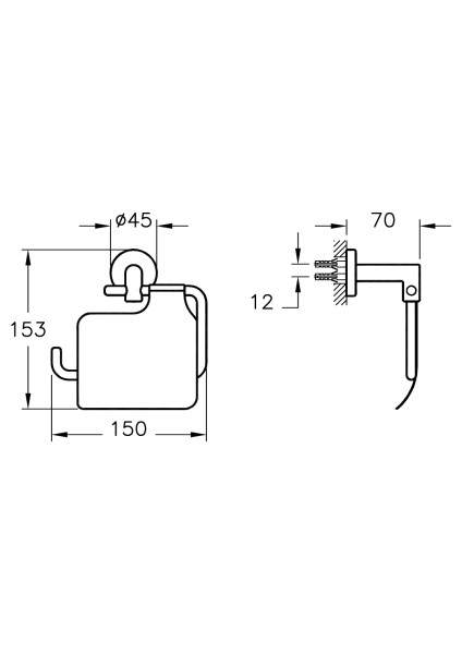 VitrA Minimax A44788 Kapaklı Tuvalet Kağıtlığı, Krom indirimleri