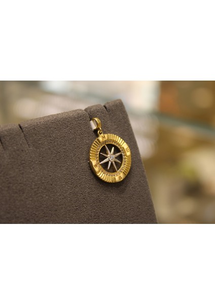 14 Ayar Altın Pusula Kolye Ucu modelleri