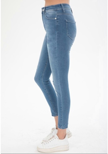 Likralı Dar Paça Kadın Kot Pantolon modelleri