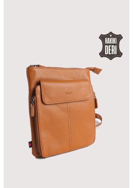 Hakiki Deri Erkek Postacı Çantası Taba SMR9279 fırsatları