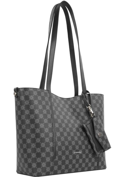 Kartlık Charm Detaylı Monogram Kadın El – Omuz Çantası – 7604P - Siyah fiyatları
