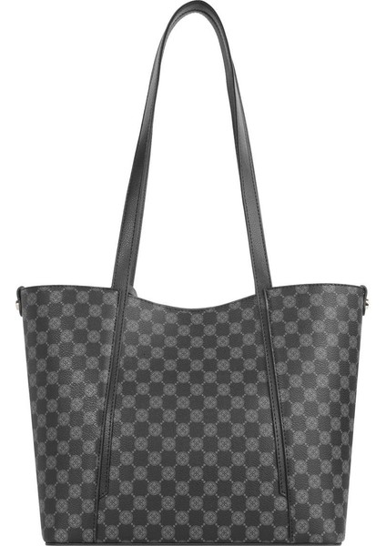 Kartlık Charm Detaylı Monogram Kadın El – Omuz Çantası – 7604P - Siyah fırsatları