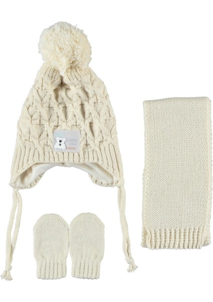 Erkek Bebek Bere Bandana Eldiven 3’lü Takım