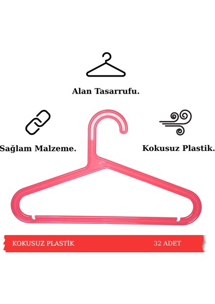 32 Adet Plastik Çocuk Askısı, Bebek Askılığı, Elbise Askısı, Renkli Askı, Slim Askı modelleri