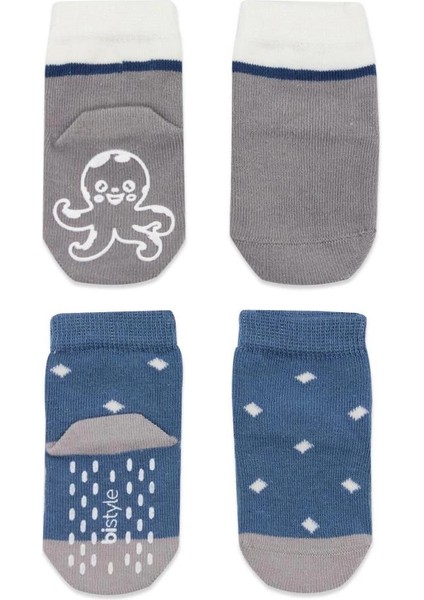 Bistyle Hayvan Figürlü Kaymaz Erkek Soket Çorap 2'li BS10119 Indigo fiyatları