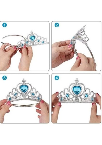 Frozen Elsa Tacı Saç ve Asa Seti – Karlar Ülkesi Prenses Aksesuar Seti modelleri