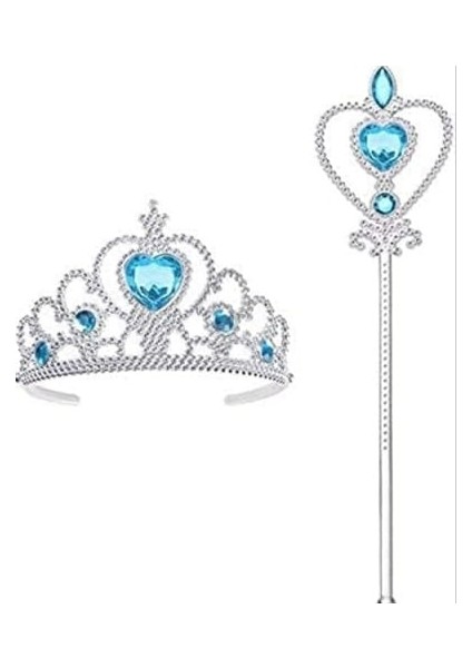 Frozen Elsa Tacı Saç ve Asa Seti – Karlar Ülkesi Prenses Aksesuar Seti fırsatları
