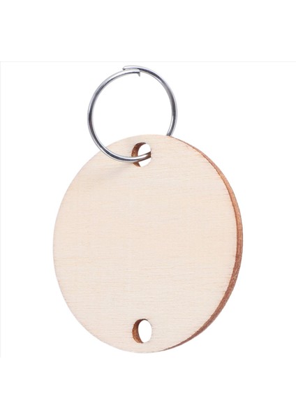 100 Parça Delikli Yuvarlak Ahşap Disk Doğum Günü Panosu Etiketleri (3cm) (Yurt Dışından)