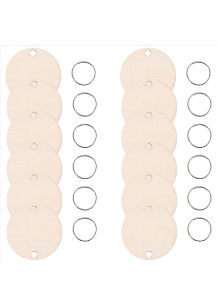 100 Parça Delikli Yuvarlak Ahşap Disk Doğum Günü Panosu Etiketleri (3cm) (Yurt Dışından) fiyatları