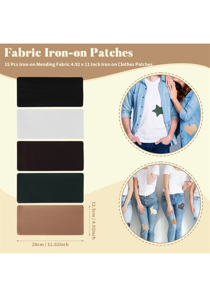 Pantolon Cepleri Deliklerini Onarmak Için 15 Parça Ütüyle Yapışan Kumaş Onarım Kiti (Yurt Dışından) fırsatları